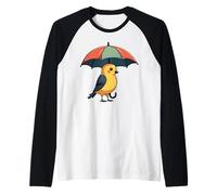 Niedlicher Vogel unter Regenschirm Grafik Geschenk für Männer Frauen Kinder Raglan