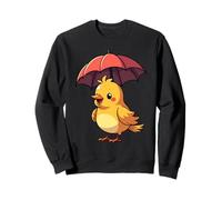 Niedlicher Vogel unter Regenschirm Grafik Geschenk für Männer Frauen Kinder Sweatshirt