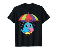 Niedlicher Vogel unter Regenschirm Grafik Geschenk für Männer Frauen Kinder T-Shirt
