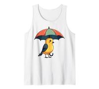 Niedlicher Vogel unter Regenschirm Grafik Geschenk für Männer Frauen Kinder Tank Top