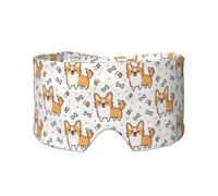 Niedliches Corgi-Hunde- und Knochenmuster, Vollständige Augenabdeckungen, lichtblockierende Augenmaske, Schlafaugen- und Ohrenschützer