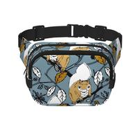 Niedliches Eichhörnchen, Unisex, verstellbare Taille, quadratisch, doppellagig, Hüfttasche für Outdoor-Aktivitäten, Reisen, Laufen, Wandern, Schwarz , Einheitsgröße