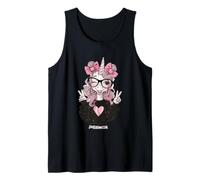 Niedliches Einhorn-Mädchen mit Brille, lustige Grafik, verspielt, lebendig Tank Top
