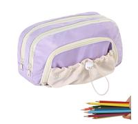 Niedliches Federmäppchen mit Kordelzug, großes Fassungsvermögen, wasserdichter Organizer für Teenager, Mädchen, Studenten, Schreibwarenbedarf, Lavendel, Refer to Description, Unisex