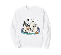 Niedliches Halloween Gespenst Katzen Mädchen Junge Männer Sweatshirt