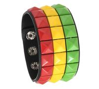 Nietenbesetztes Leder Punk Armband, verstellbar, weich, bequem, für Männer und Frauen, modisches Accessoire, Punk Rock Design, Leder, quadratische Nieten, verstellbare Länge, Freizeitkleidung, Unisex