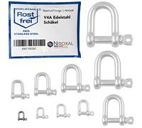 NietFullThings 10 Stueck 4-mm Edelstahl Rund-Scheakel aus V4A Kurze gerade robuste Form Bruchlast 700 kg Schäkel 4x14-mm