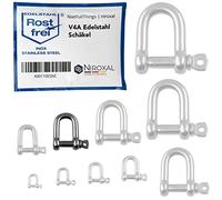 NietFullThings 2 Stueck 10-mm Edelstahl Rund-Scheakel aus V4A Kurze gerade robuste Form Bruchlast 4.500 kg Schäkel 10x36-mm