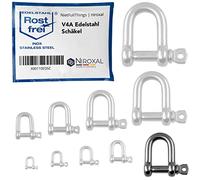 NietFullThings 2 Stueck 13-mm Edelstahl Rund-Scheakel aus V4A Kurze gerade robuste Form Bruchlast 9.000 kg Schäkel 13x46,5-mm