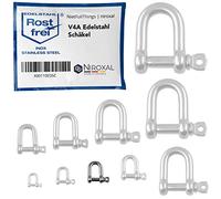 NietFullThings 2 Stueck 6-mm Edelstahl Rund-Scheakel aus V4A Kurze gerade robuste Form Bruchlast 1.500 kg Schäkel 6x21-mm