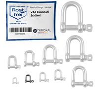 NietFullThings 20 Stueck 5-mm Edelstahl Rund-Scheakel aus V4A Kurze gerade robuste Form Bruchlast 1.000 kg Schäkel 5x14,5-mm