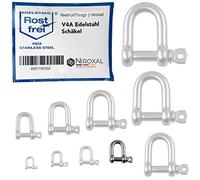 NietFullThings 5 Stueck 7-mm Edelstahl Rund-Scheakel aus V4A Kurze gerade robuste Form Bruchlast 2.200 kg Schäkel 7x23,5-mm