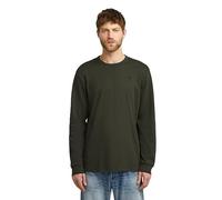 Longsleeve G-STAR "Nifous R", Herren, Gr. XXL, asfalt, Jersey, Obermaterial: 100% Baumwolle, unifarben, Casual, regular fit, Rundhals, Rippbündchen, Shirts, mit geripptem Einsatz vorne (54867451-XXL)