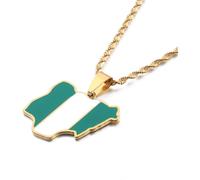 Nigeria Karte Flagge Anhänger Halsketten Silber/Gold Farbe Nigerian Schmuck