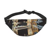 Night London Tower Bridge Bauchtasche für Herren und Damen, modische Hüfttasche überall, Crossbody-Tasche, Geldbörse, Hüfttasche mit verstellbarem Riemen, wasserdichte Brusttasche für Reisen, Wandern,