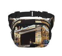 Night London Tower Bridge Bauchtasche, verstellbare Umhängetasche, große Hüfttasche, Reisegürteltasche, Unisex, Bauchtasche
