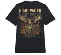 Night Watch Eule Totenkopf Gothic Vintage Hexenwald Kunst Rückseite Comfort Colors Adult Heavyweight T-Shirt