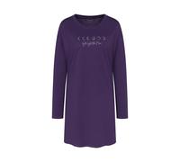 Nachthemd TRIUMPH "Nightdresses NDK LSL 04", Damen, Gr. 42, N-Gr, lila (royal lila), Jersey, Obermaterial: 100% Baumwolle, kniefrei, Rundhals, Kleider Nachthemd, weich, atmungsaktiv, langärmelig (3092