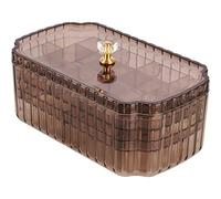 NiHome Schmuckkästchen 3 Ebenen mit Goldenem Griff - Schmuckkasten für Ohrringe, Ringe, Armbänder & Uhren，Schmuck Organizer für Damen, Schmuckaufbewahrung Vielseitig & Elegant(Tee)