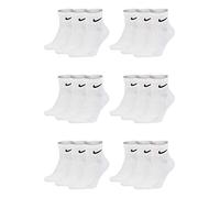 NIKE 18 Paar Herren Damen Kurze Socke Knöchelhoch Weiß Schwarz Sparset SX7667 Sportsocken Größe 34 36 38 40 42 44 46 48 50, Größe:42-46, Sockenfarbe:18 Paar weiss