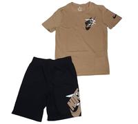 Nike 3Brand Jungen T-Shirt und Shorts Icon Duo Braun Code 9Q0616-X0L, Braun/Schwarz, L (147/158 cm)