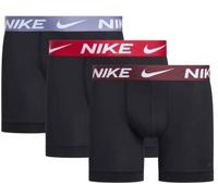 Boxer NIKE UNDERWEAR "BOXER BRIEF 3PK", Herren, Gr. L, blk wld indgo, uni rot, drk tm rot wb, Jersey, Obermaterial: 92% Polyester, 8% Elasthan, unifarben, kontrastfarbene Details, körpernah, Unterhose