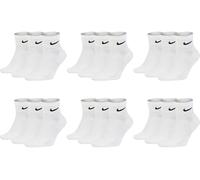NIKE 6-18 Paar Socken Damen Herren Weiß Schwarz Kurz Sportsocken Größe 34 36 38 40 42 44 46 48 50 Sparset SX7677, Größe:34-38, Sockenfarbe:18 Paar weiss
