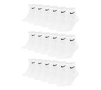 NIKE 6-18 Paar Socken Damen Herren Weiß Schwarz Kurz Sportsocken Größe 34 36 38 40 42 44 46 48 50 Sparset SX7677, Größe:42-46, Sockenfarbe:9 Paar weiss