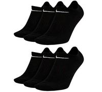 NIKE 6 X Herren Damen Everyday DRI FIT Füsslinge 2 X 3er Pack SX7678, Farbe:Schwarz, Größe:M = 38-42