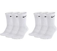 NIKE 6 X Socken 2 X 3er Pack SX7664, Farbe:Weiß, Größe:S = 34-38