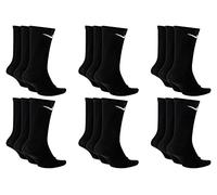 NIKE 9 Paar Everyday Lightweight Crew SX7676 Tennis Socke weiß schwarz grau, Farbe:Schwarz, Größe:38-42