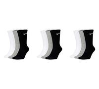 Nike 9 Paar Socken Herren Damen Weiß Grau Schwarz Tennissocken Sportsocken Sparset SX7664 Größe 34 36 40 42 44 46 48 50 Farbe:grau/grau/grau
