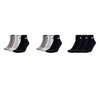 Nike 9 Paar Socken One Quater Socks Herren Damen Kurze Socke Knöchelhoch, Farbcode + Farbe:A28 6 Paar bunt 3 Paar schwarz
