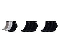 Nike 9 Paar Socken One Quater Socks Herren Damen Kurze Socke Knöchelhoch, Farbcode + Farbe:A29 3 Paar bunt 6 Paar schwarz, Größe:38-42