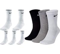 NIKE 9 X Socken SX7664 OL, Größe:M = 38-42, Farbe:6 Paar Weiß (100) 3 Paar Bunt (964)