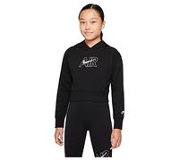 NIKE Kinder Kapuzensweat G NSW AIR FT CROP HOODIE BLACK/WHITE/LT SMOKE GREY M (0195245222185)