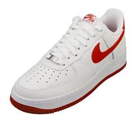 Nike Air Force 1 '07 Herren Schuhe (FJ4146-106, White/White/Dragon Red), Weiß/Drachenrot/Weiß, 45.5 EU