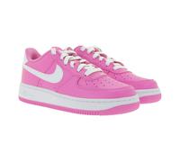 NIKE Air Force 1 Kinder Sneaker für Mädchen Echtleder Turnschuhe Teenager Low-Top Sneaker FV5948 600 Pink/Weiß 38 1/2