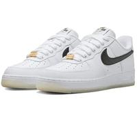 Nike Air Force 1 Low Damen Sportschuhe, Weiß/Schwarz/Metallic-Gold, 38,5, 36,5 EU, Weiß Schwarz Gold Metallic, 36.5 EU