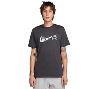 NIKE Air Herren-T-Shirt, Sportbekleidung, Club, Swoosh-Logo, anthrazit / schwarz, M