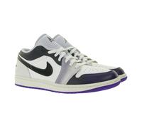 NIKE Air Jordan 1 Low Damen Sneaker Echtleder Turnschuhe Basketball Sneaker HF5759-101 Schwarz/Weiß/Lila/Grau 42