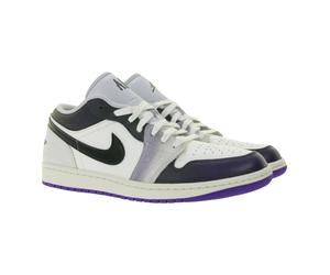 NIKE Air Jordan 1 Low Damen Sneaker Echtleder Turnschuhe Basketball Sneaker HF5759-101 Schwarz/Weiß/Lila/Grau 38