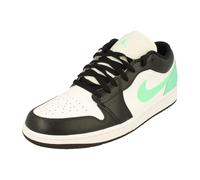 Nike Air Jordan 1 Low Herren Weiß/Schwarz-Grün Glow 553558 131, Weiß, Schwarz, Grün, Leuchtend, 43 EU