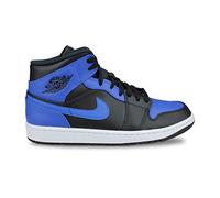 Nike Air Jordan 1 Mid, Basketballschuhe für Herren, Blau Black Hyper Royal White 077, 43 EU