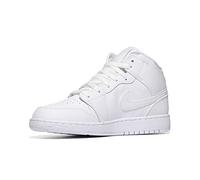 Nike AIR Jordan 1 MID (GS) Basketballschuh, White/White-White, 37.5 EU