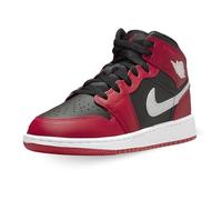 NIKE Air Jordan 1 Mid GS Grade School Turnschuhe Sneaker Modeschuhe DQ8423 (Schwarz/Rot 061) Größe UK4.5 (EU37.5)