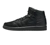 Nike Air Jordan 1 Mid Herren Sneaker Sneaker Basketball Mode Leder Schuhe, Schwarz, 46 EU