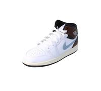 NIKE Air Jordan 1 Mid SE GS Sneaker Fq8162 Sneaker Schuhe, Weiß Blau Grau Schwarz Segel 142, 38 EU