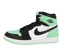 Nike Air Jordan 1 Retro High OG Herren-Sneaker, Weiß/Schwarz/Grün Glow, 46 EU