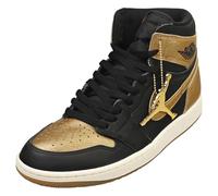Nike Air Jordan 1 Retro High OG Herrenschuhe, Schwarz/Segel/Metallic-Gold, 44.5 EU